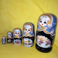 Régi, orosz Matrjoska baba. Fa figura.