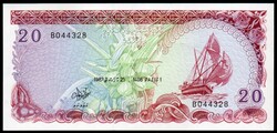 Maldív-szigetek 20 rufiyaa UNC 1987