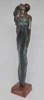 Czobor Sándor "Szerelem" bronzszobor, eredetiségigazolás, ingyen posta