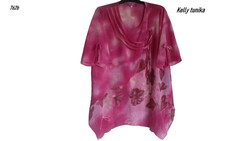 Elegáns Kelly selyemzsorzsett tunika XL-es 762b
