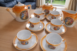 Ritkaság! Korai Zsolnay Teás készlet szett (1890 előtti)  3 grácia minta