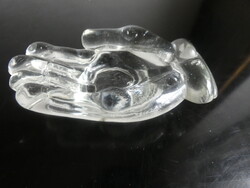 Retro üveg kéz formájú szappantartó / hamutartó / tálka