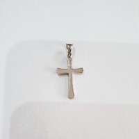 Új, 14 karátos prémium fehér arany kereszt medál (371.)