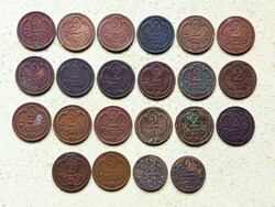 Ferenc József 22 db Különböző Érme 2 Heller Fillér 1893-1917