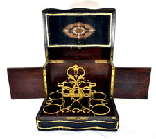 XIX. sz. FRANCIA III. NAPÓLEON STÍLUSÚ LIKŐRTARTÓ KIS BÁR - SZEKRÉNY !