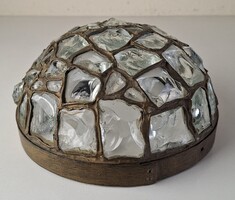 Art Deco csillárközép ólomüveg búra