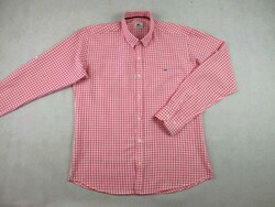 EREDETI LACOSTE SLIM FIT (L) ELEGÁNS APRÓ KOCKÁS HOSSZÚ UJJÚ FÉRFI ING