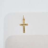 Új, 14 karátos arany vésett kereszt medál (370.)