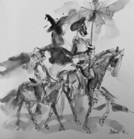 Don Quijote art by Konrad Biro. A művész nemzetközileg elismert sorozata.