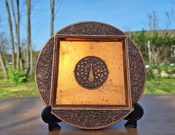 Retro Pávás Iparművészeti Bronz Rézötvözet falidísz