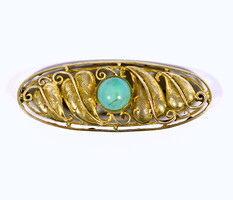 CSISZOLT KÉK KÖVES SZECESSZIÓS EZÜST BROSS !