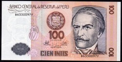Peru 100 intis UNC 1987