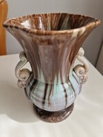 Hibátlan retro Jasba Keramik váza – folyatott mázas, 17 cm magas, 10cm átmérőjű (Nyugat-Németország)