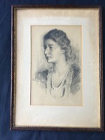 Homan Károly ( 1894 - 1972 ) - Női portré .