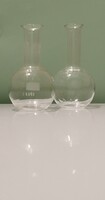 2 db 100ml -es szűknyakú lombik üveg