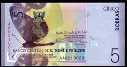 Sao Tomé és Principe 5 dobras UNC 2021
