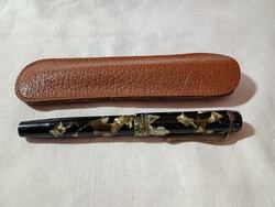 Töltőtoll Mont Blanc magyar bőr tokban 1950-60 vintage