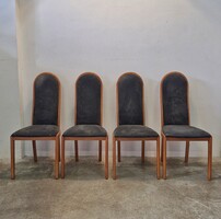 Étkezöszék garnitúra,  olasz high end design Antonio Sibau, cseresznyefa, alcantara