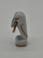 Extrém ritka  art deco Herendi mini holló, varjú, 1944 - gyűjtői porcelán figura