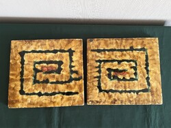 2db retro mázas kerámia falburkolat, csempe (C0101)