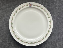 Zsolnay antik porcelán lapos tányér 24 cm. a Vitézi rend címerével 001