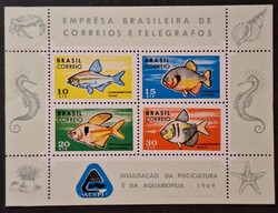 1969. Brazília - Halak blokk ** 10 € (594.)