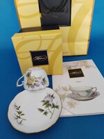 HERENDI, ROYAL GARDEN MINTÁS KÁVÉSCSÉSZE ÉS CSÉSZEALJ, KÉZZEL FESTETT PORCELÁN, HIBÁTLAN ! (K007)