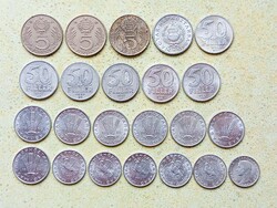 Magyarország 18 db Különböző Érme 5 10 20 50 Fillér 1 5 Forint 1960-1991