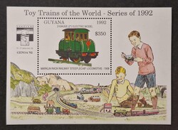 1992. Guyana - Mozdony blokk ** 7 € (600.)
