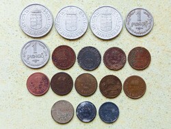 Magyarország 17 db Különböző Érme 2 10 Fillér 1 2 Pengő 1926-1944