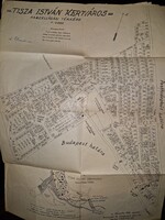 1930 körül, Pesthidegkút, Tisza István kertváros parcellázási térképe