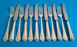 Ezüst 6 darab desszert kés és 6 darab desszert villa