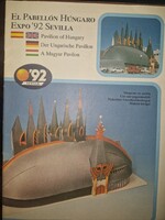 1992, Makovecz, világkiállítás, a sevillai magyar pavilon papírmakettje,nagyon ritka!
