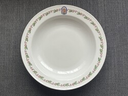 Zsolnay antik porcelán leveses tányér 23.5 cm. a Vitézi rend címerével 001