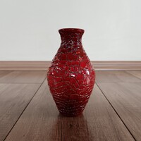 Régi Zsolnay modern repesztett eozin mázas váza