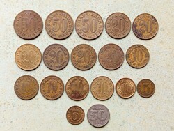 Jugoszlávia 18 db Különböző Érme 5 10 20 50 Para 1965-1994