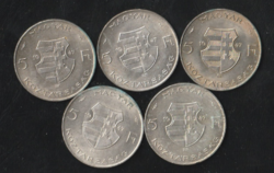 5 Forint 1947-es ezüst 5 db