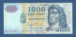 1000 Forint  1999 " DD " Ritka