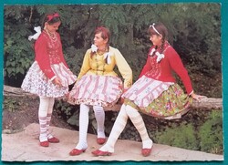 Tápéi tradicionális népviselet, üdvözlő képeslap, 1980