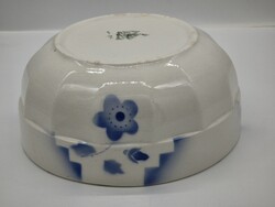 26cm Gyönyörű Gránit kék virágos porcelán pogácsástál tál pörköltes levesestál nosztalgia