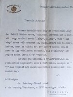 KERESZTES-FISCHER FERENC BELÜGYMINISZTER SAJÁT KEZŰLEG ALÁÍRT LEVELE (1934)