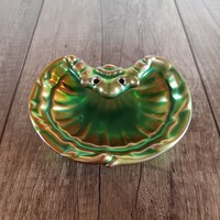 Régi Zsolnay eozin mázas kagyló tálka