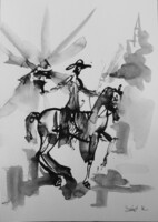 Don Quijote art by Konrad Biro. A művész nemzetközileg elismert sorozata.