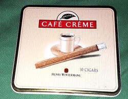 Régi HENRY WINTERMANN fém lemez kávékrém aromás szivarkás doboz 9 x 9 cm a képek szerint 1
