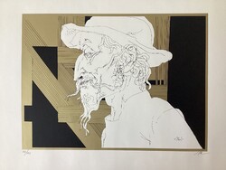 Szász Endre ( 1926-2003 ) , sorszámozott szitanyomata .