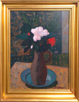 Gábor Móric (1889 - 1987) : Art-deco csendélet  1964