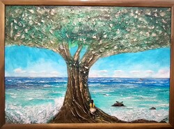 A csend fája. The Tree of Silence.  90x70 cm. Károlyfi Zsófia Prima díjas művész alkotása.