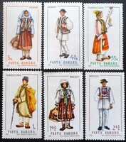 R2732-7  Románia 1968 Népviseletek bélyegsor postatiszta