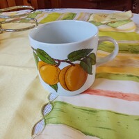 Alföldi gyümölcs mintás, barack mintás porcelán bögre