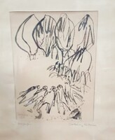 Csohány Kálmán - Körforgás, tus-papír grafika